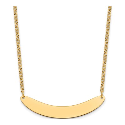 Gold-Plated Sterling Silver Curved Bar Necklace