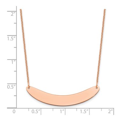 14K Rose Gold Curved Bar Necklace – view 2