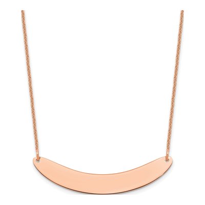 14K Rose Gold Curved Bar Necklace
