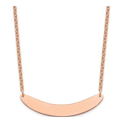 Rose Gold-Plated Sterling Silver Curved Bar Necklace