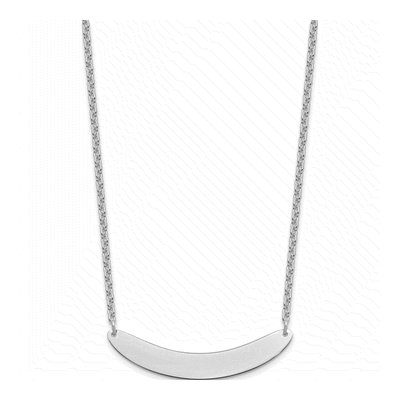 Sterling Silver Curved Bar Necklace, Engravable – view 3