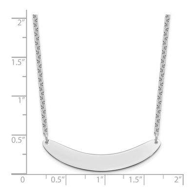 Sterling Silver Curved Bar Necklace, Engravable – view 4