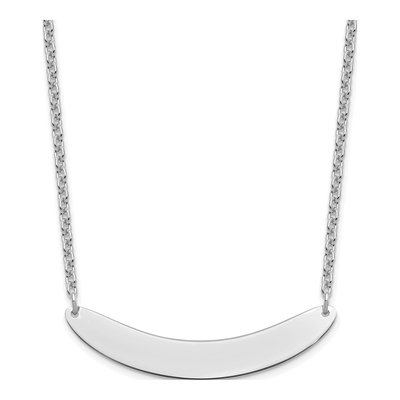 Sterling Silver Curved Bar Necklace