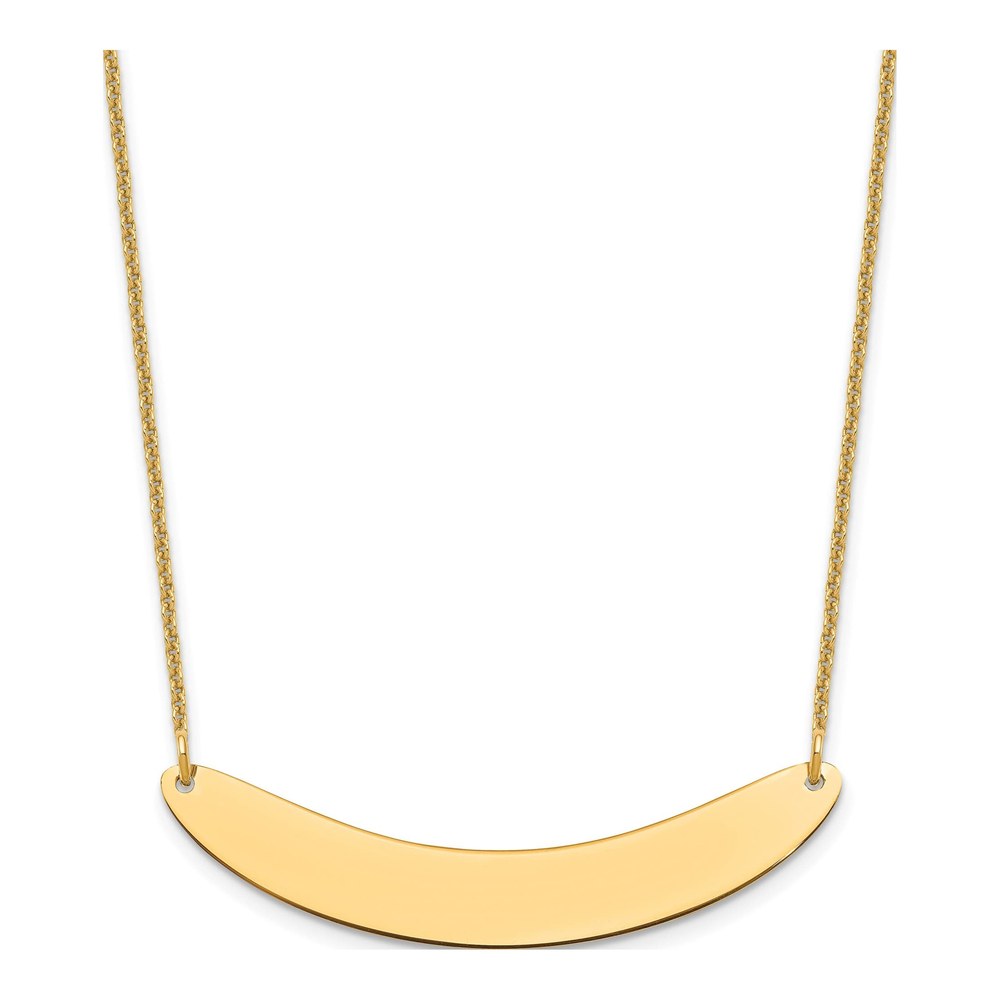 14K Yellow Gold Curved Bar Necklace