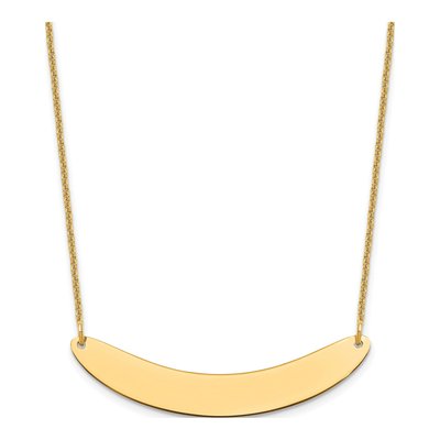 14K Yellow Gold Curved Bar Necklace