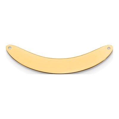 14K Yellow Gold Curved Blank Bar Finding