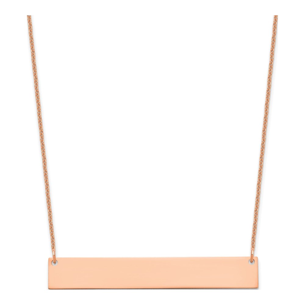 14K Rose Gold Large Blank Bar Necklace