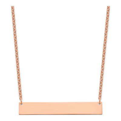 Rose Gold-Plated Sterling Silver Personalized Bar Necklace