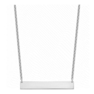 Large Sterling Silver Bar Necklace, Personalized – view 3