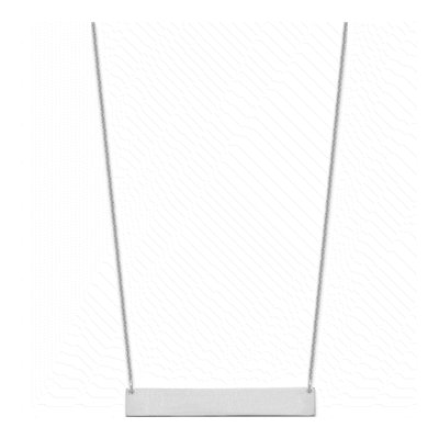 14K White Gold Large Blank Bar Necklace – view 2