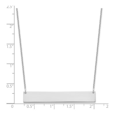 14K White Gold Large Blank Bar Necklace – view 3