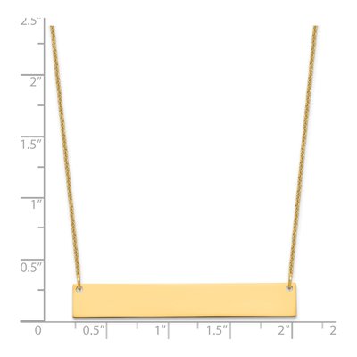 14K Yellow Gold Large Blank Bar Necklace, 18 in – view 3