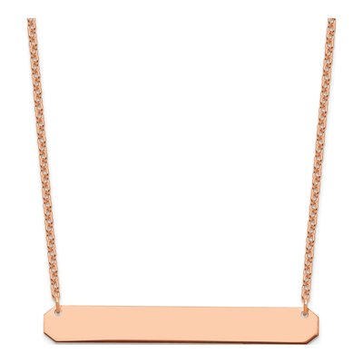 Rose Gold-Plated Sterling Silver Large Bar Necklace