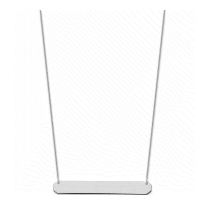 14K White Gold Large Bar Necklace – view 2