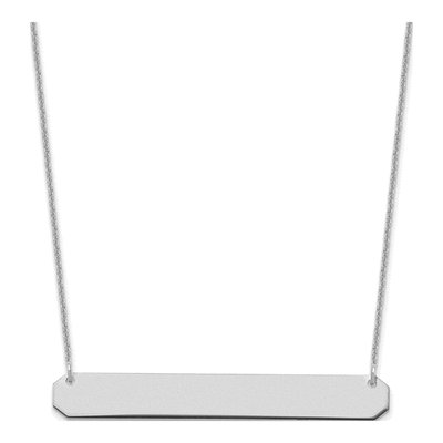14K White Gold Large Bar Necklace
