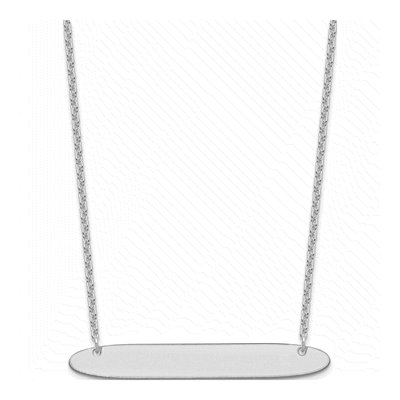 Sterling Silver Large Oblong Bar Necklace – view 2