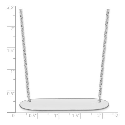 Sterling Silver Large Oblong Bar Necklace – view 3
