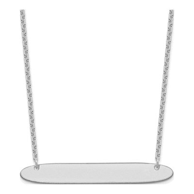 Sterling Silver Large Oblong Bar Necklace