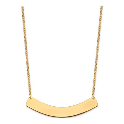 Gold-Plated Sterling Silver Personalized Curved Bar Necklace – view 2