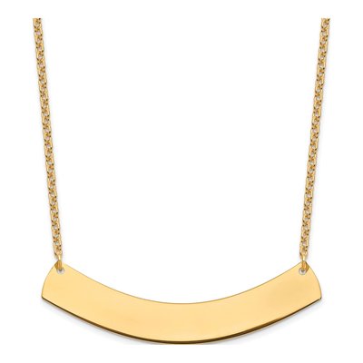 Gold-Plated Sterling Silver Personalized Curved Bar Necklace