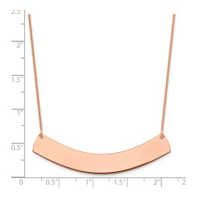 14K Rose Gold Large Curved Bar Necklace – view 2