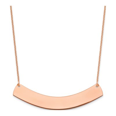 14K Rose Gold Large Curved Bar Necklace