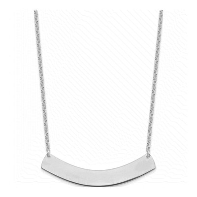 Sterling Silver Curved Bar Necklace – view 2