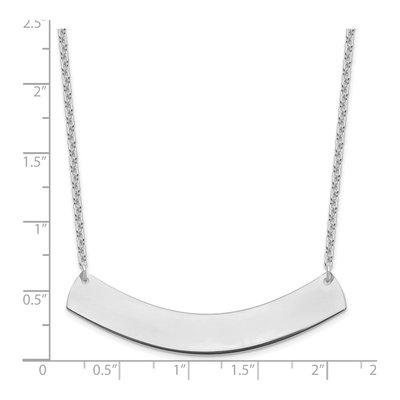 Sterling Silver Curved Bar Necklace – view 3