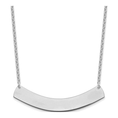 Sterling Silver Curved Bar Necklace