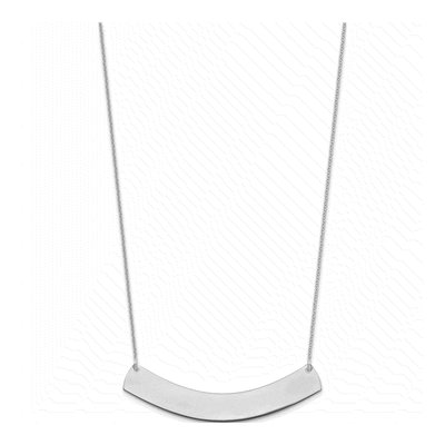 14K White Gold Curved Bar Necklace – view 2