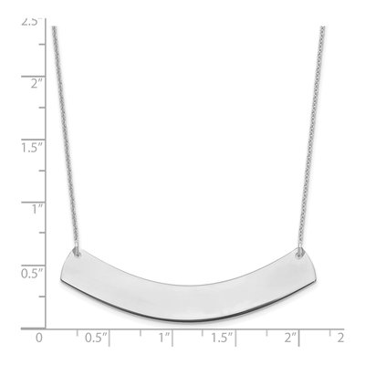 14K White Gold Curved Bar Necklace – view 3