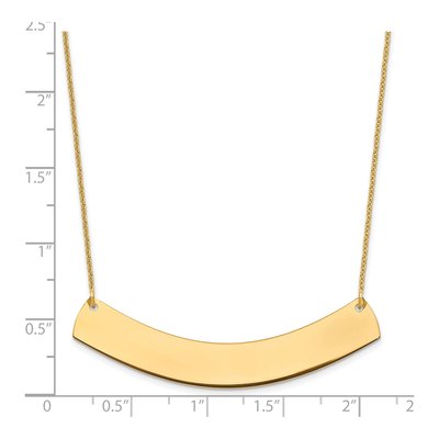 14K Yellow Gold Large Curved Bar Necklace – view 3