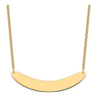 Gold-Plated Sterling Silver Curved Bar Necklace