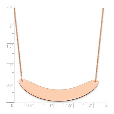 14K Rose Gold Large Curved Bar Necklace – view 2