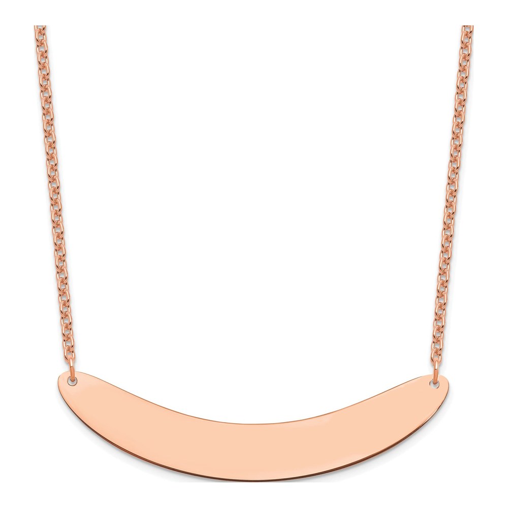 Rose-Plated Sterling Silver Curved Bar Necklace