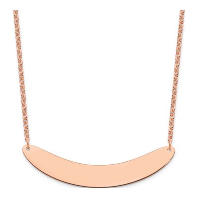 Rose Gold-Plated Sterling Silver Curved Bar Necklace