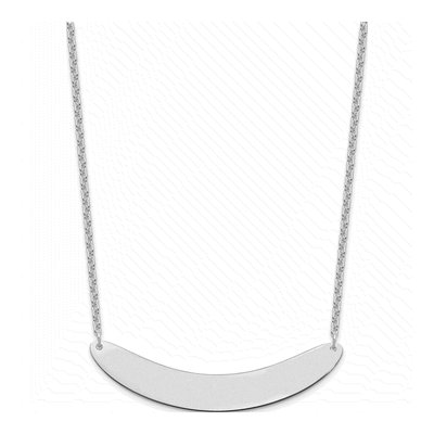 Sterling Silver Large Curved Bar Necklace – view 2