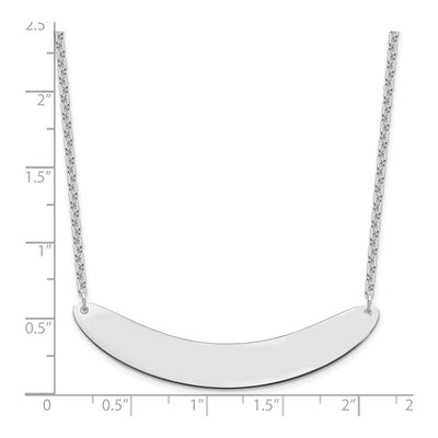 Sterling Silver Large Curved Bar Necklace – view 3