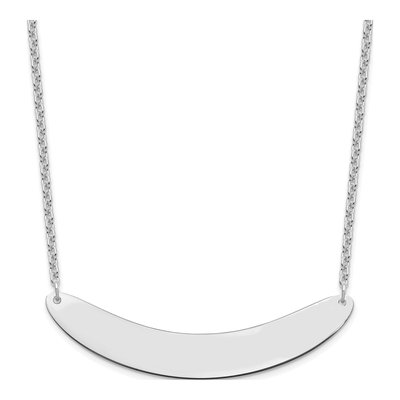 Sterling Silver Large Curved Bar Necklace