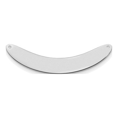 14K White Gold Large Curved Blank Bar Finding