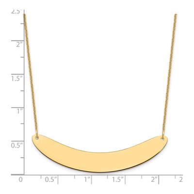 14K Yellow Gold Curved Bar Necklace – view 3