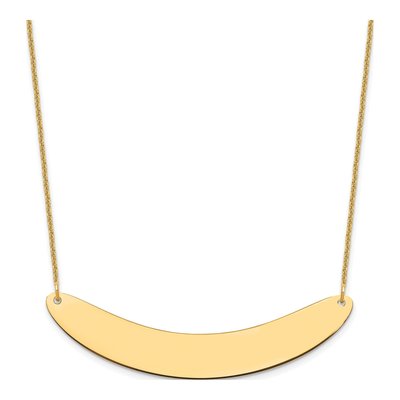 14K Yellow Gold Curved Bar Necklace