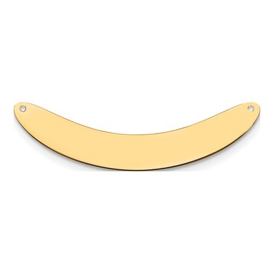14K Yellow Gold Large Curved Blank Bar Finding