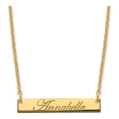 Gold-Plated Sterling Silver Personalized Bar Necklace