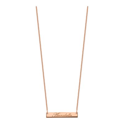 Rose Gold-Plated Sterling Silver Personalized Bar Necklace – view 2