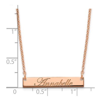 Rose Gold-Plated Sterling Silver Personalized Bar Necklace – view 3