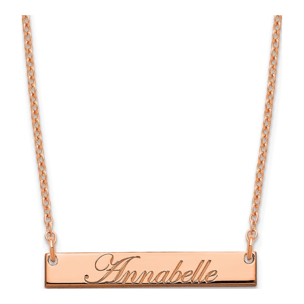 Rose Gold-Plated Sterling Silver Personalized Bar Necklace