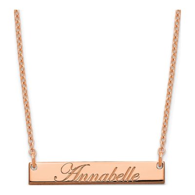 Rose Gold-Plated Sterling Silver Personalized Bar Necklace
