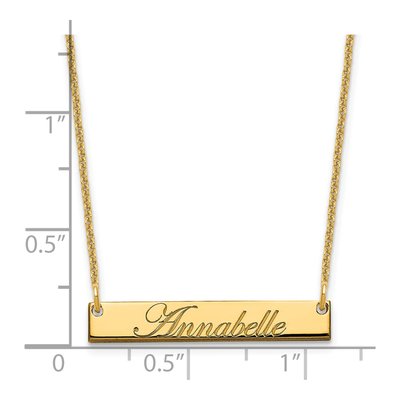 14K Yellow Gold Personalized Script Bar Necklace – view 3