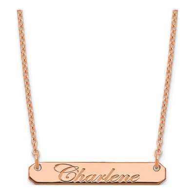Rose Gold-Plated Sterling Silver Personalized Bar Necklace